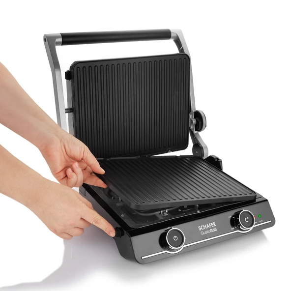 Schafer Gusto Grill Izgara Ve Tost Makinesi-Inox - 9