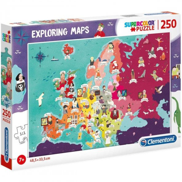 Clementoni 250 Parça Puzzle Yapboz Exploring Maps - Great People In Europe