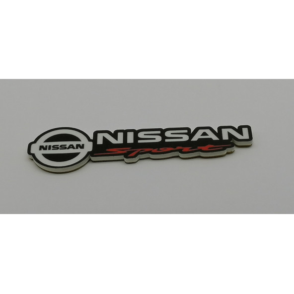 Nissan Sport Bagaj Yazısı Logo Beyaz Yazılı Renk 3M 3D Epoksi ABS Logo Amblem