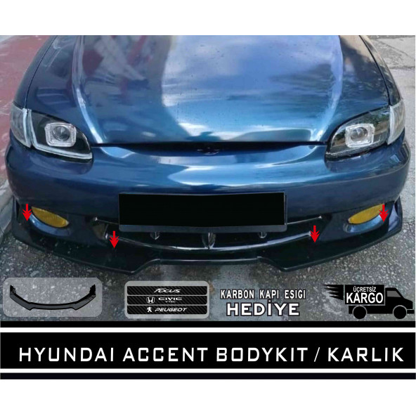 Hyundai Accent Yumurta Kasa Ön Tampon Eki Bodykit Karlık Lip