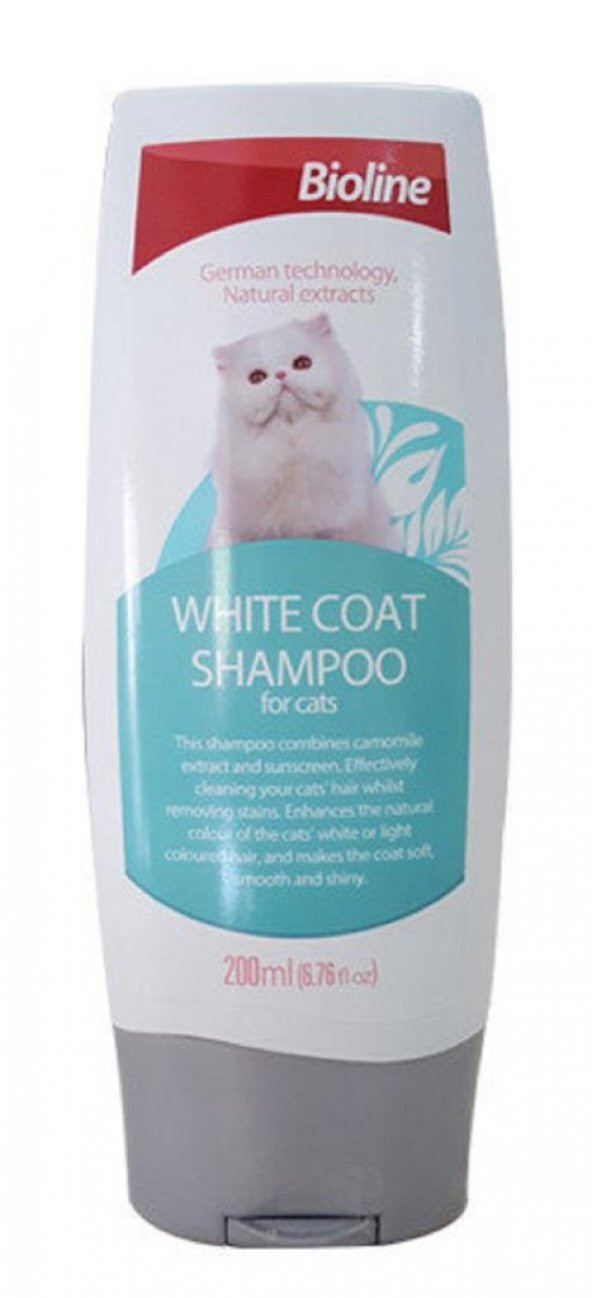Bioline Beyaz Tüylü Kediler İçin Kedi Şampuanı 200 Ml