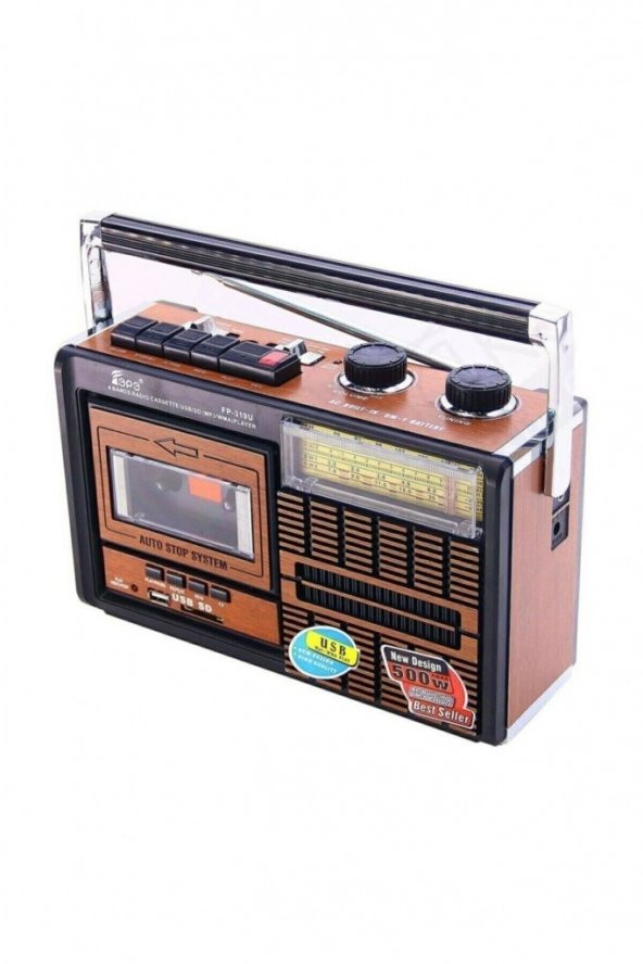 Yeni Nostaljik Kaset Çalar + Bluetooth+ Usb+sd+fm Radyo Fp-319 Bt - 1