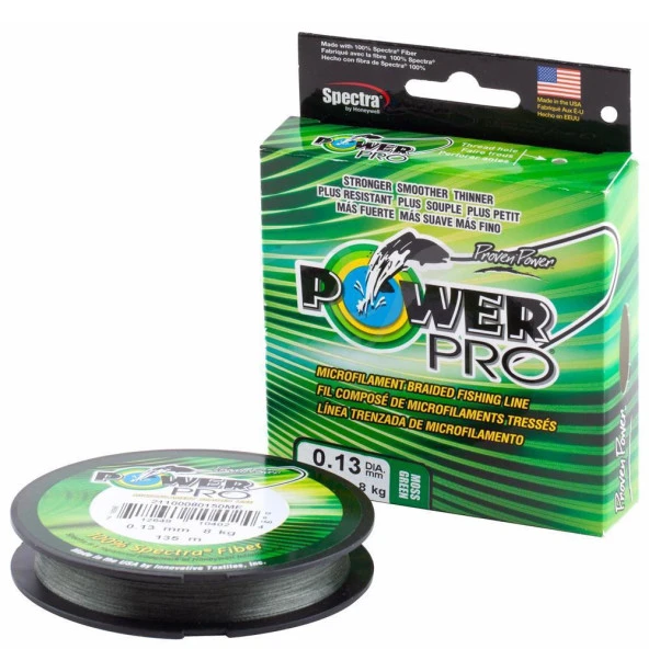 Shimano Power Pro 135m 0.13mm Hi-Vis Moss Green Olta Misinası