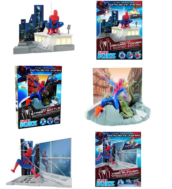 Lisanslı-Klip Kitz SpiderMan Mini Kit 3lü Maket SETİ