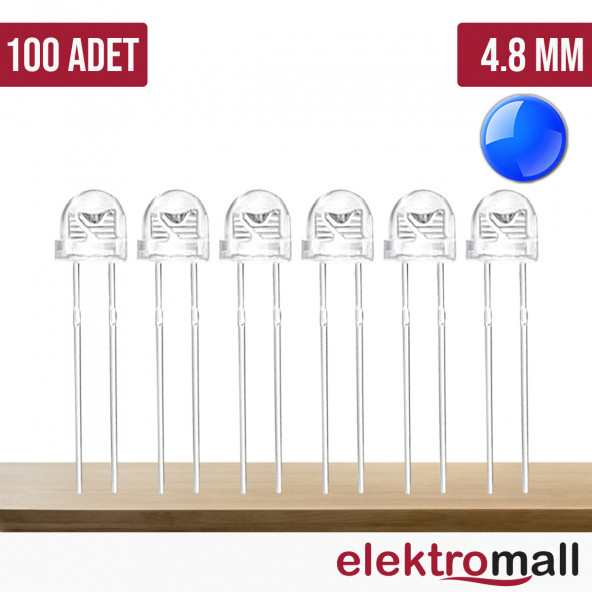 4.8mm Mavi Mantar Led (100 Adet)