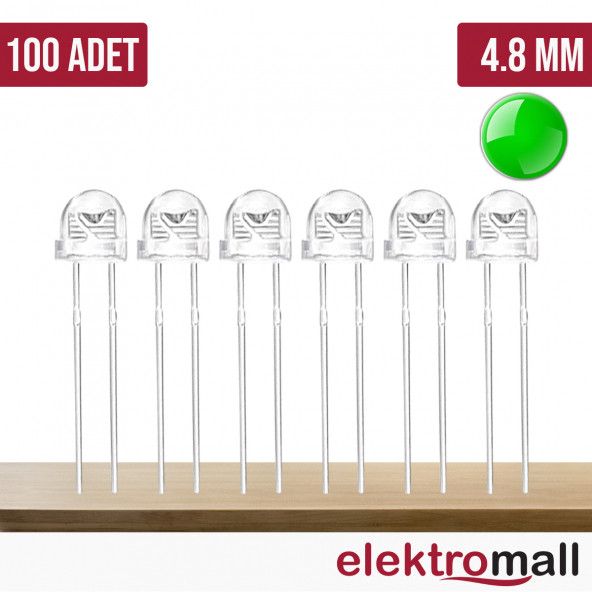 4.8mm Yeşil Mantar Led (100 Adet)