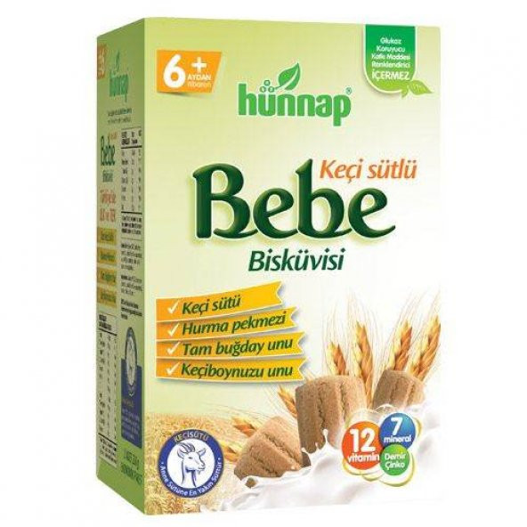 Hünnap Keçisütlü Bebe Bisküvisi 400 gr +6 Aydan İtibaren