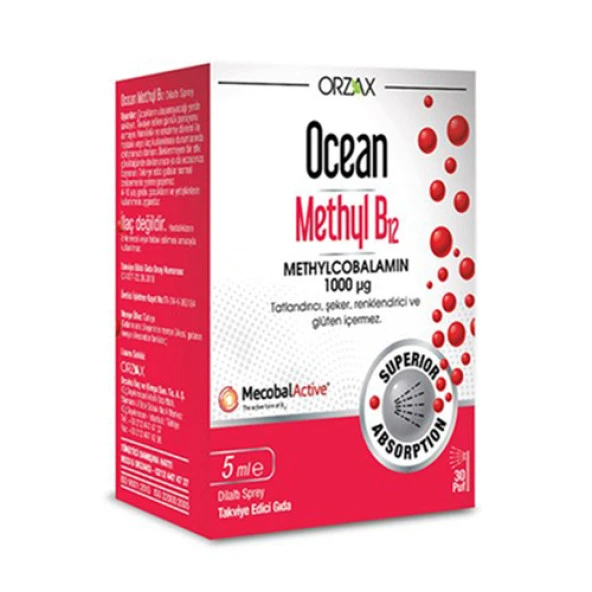 Ocean 1000 mg Methyl Cobalamin B12 Sprey 5 ml