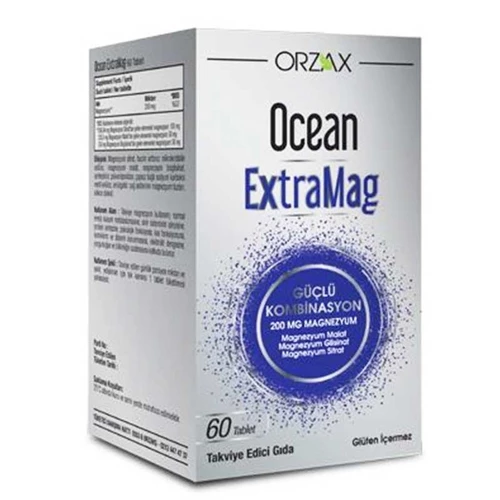 Ocean ExtraMag Üçlü Kombinasyon Takviye Edici Gıda 60 Tablet