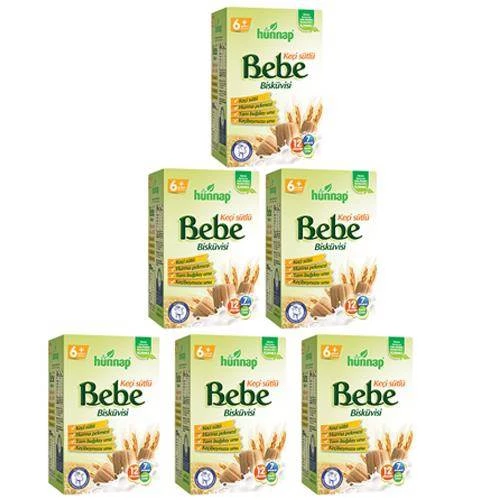 Hünnap Keçisütlü Bebe Bisküvisi 400 gr +6 Aydan İtibaren 6 Adet