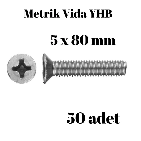 Metrik Vida Civata Yhb 5x80 50'li Paket ürün görseli