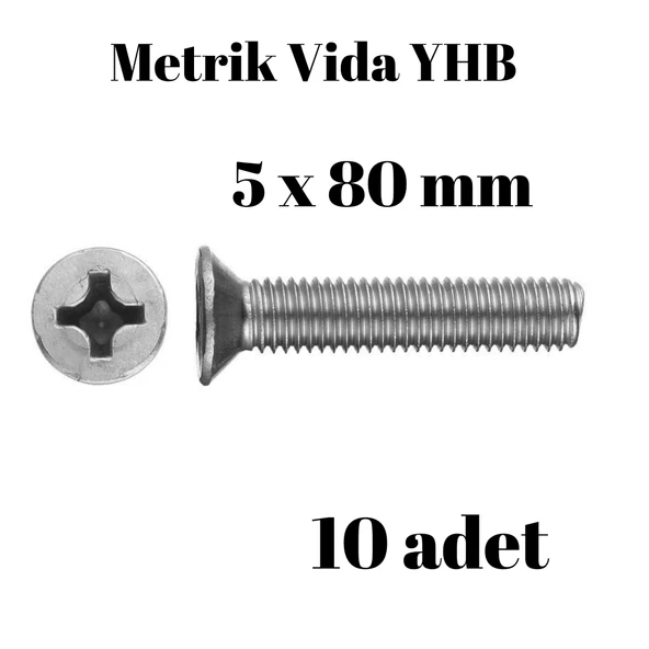 Metrik Vida Civata Yhb 5x80 10'lu Paket ürün görseli