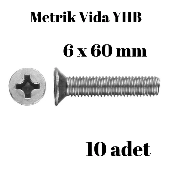 Metrik Vida Civata Yhb 6x60 mm 10'lu Paket ürün görseli
