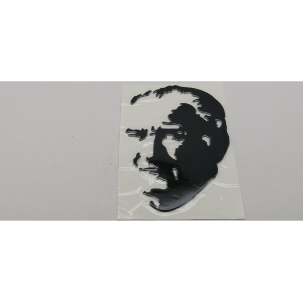 Atatürk Sticker Büyük Boy Siyah Renk - 5