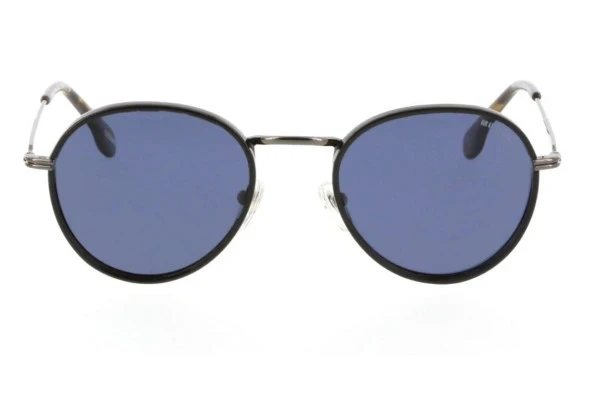 Unisex Güneş Gözlüğü - Oval Siyah Metal Çerçeve Siyah Cam Polarize UV400 MU2108