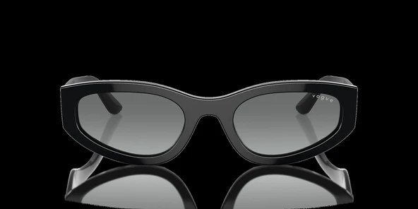 Unisex Güneş Gözlüğü - Geometrik/İrregüler Form Siyah Kemik Çerçeve Gri Degrade Cam 0VO5585S