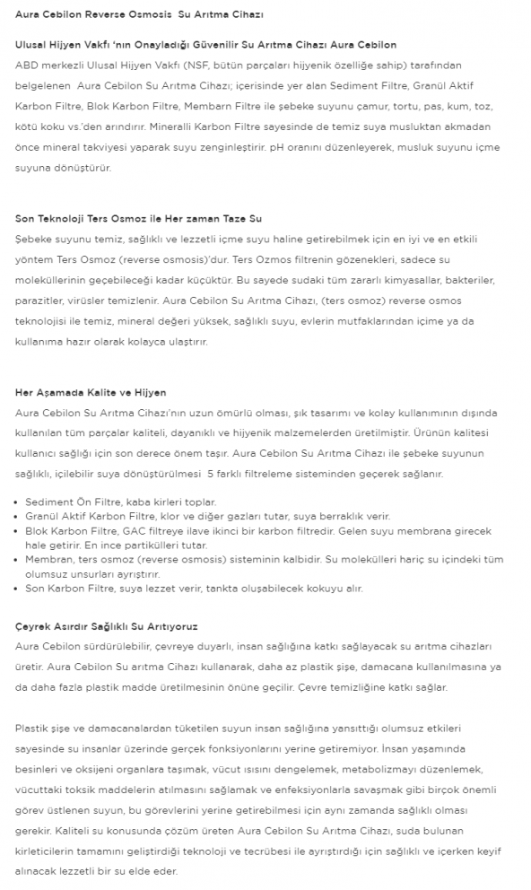 İhlas Aura Cebilon Unique Su Arıtma Cihazı - 7