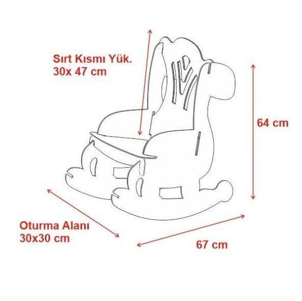 Ahşap Sallanır Çoçuk Sandalyesi Çocuk Koltuk Bebek Koltuk Sandalye - 5