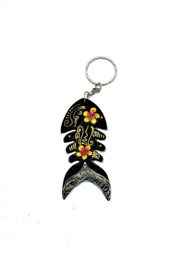 Ahşap Balık Figür Anahtarlık - Resim 2