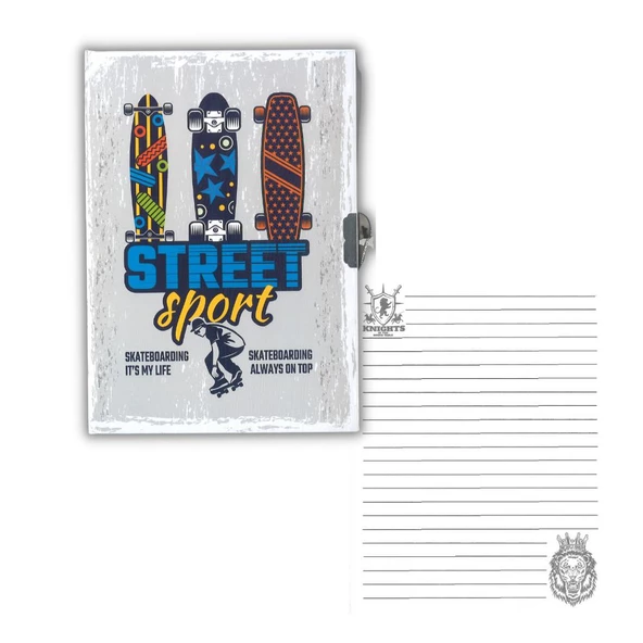 Hatıra Defteri Kilitli Erkek Modeli Günlük Defteri FlyArt Erkek Modeli 100 Yaprak Çizğili 1 Adet - 8