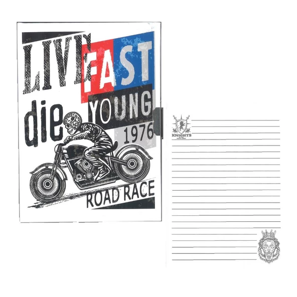 Hatıra Defteri Kilitli Erkek Modeli Günlük Defteri FlyArt Erkek Modeli 100 Yaprak Çizğili 1 Adet - 2