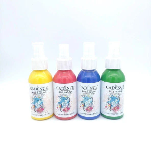 CADENCE Sprey Kumaş Boyası 100ml 4lü Set