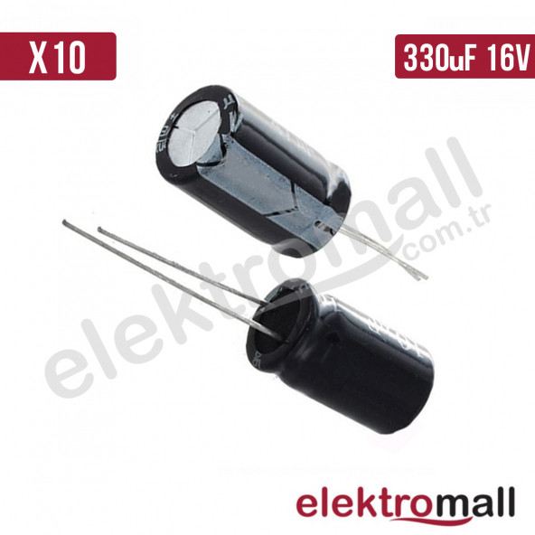 330uF 16V Elektrolitik Kondansatör - 10 Adet