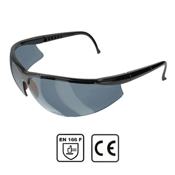Baymax İş Güvenlik Gözlüğü Koruyucu Silikonlu Gözlük S600 Füme