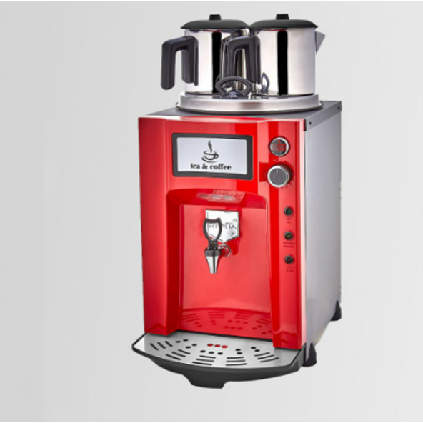 DE12P Remta Elektrikli 2 Demlikli Premium Jumbo Çay Makinesi 15 lt Kırmızı - Demlik Dahil
