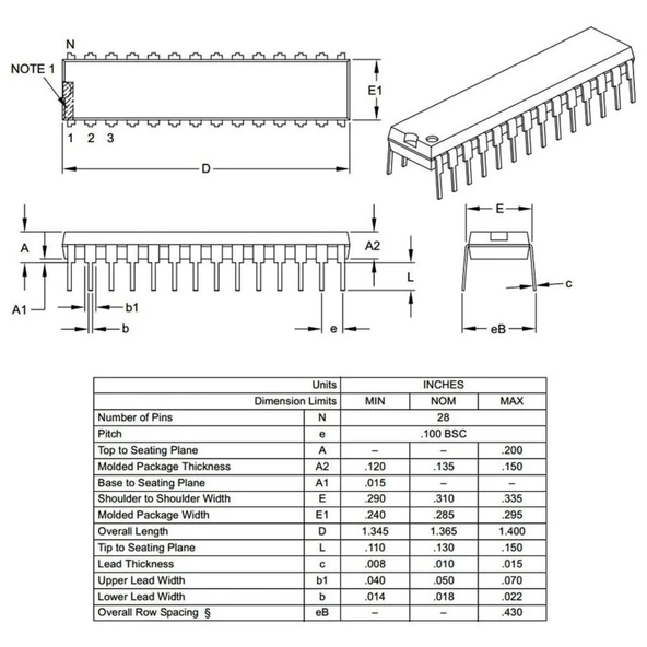 PIC18F2620 I/SP DIP-28 8-Bit 40MHz Mikrodenetleyici - 3