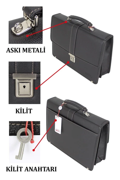 Deri Evrak Çantası Omuz Askılı 8683255010080 - 10