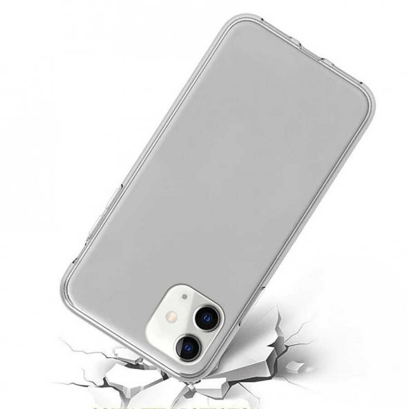 iPhone 11 Kılıf  (6.1) - 360 Tam Koruma Şeffaf Silikon - 6