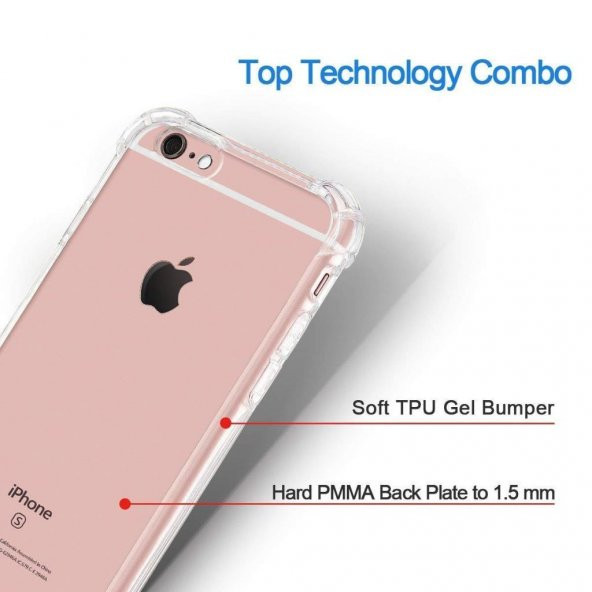 iPhone 6 6s Kılıf - AntiCase Şeffaf Köşe Dolgulu Silikon - 2