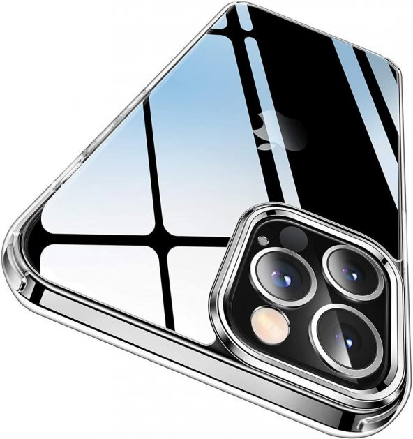 iPhone 12 PRO MAX Kılıf (6.7) - Cepotto Lens Clear Şeffaf Tıpalı
