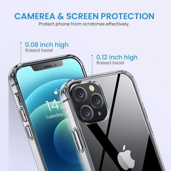 iPhone 12 PRO Kılıf (6.1) - Cepotto Lens Clear Şeffaf Tıpalı - 4