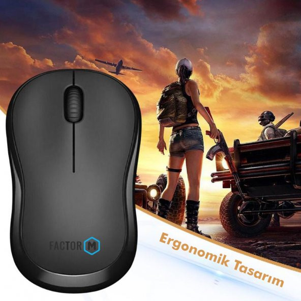 Factor M M1 Süper Sessiz Kompact Kablosuz Mouse Siyah - 8