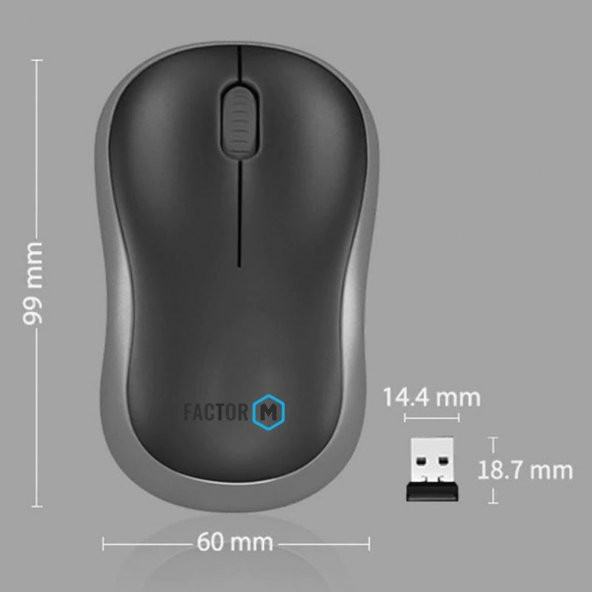 Factor M M1 Süper Sessiz Kompact Kablosuz Mouse Siyah - 10
