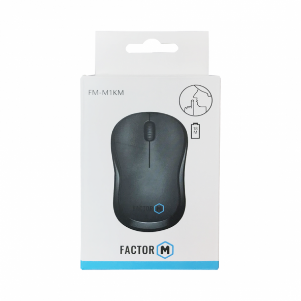 Factor M M1 Süper Sessiz Kompact Kablosuz Mouse Siyah