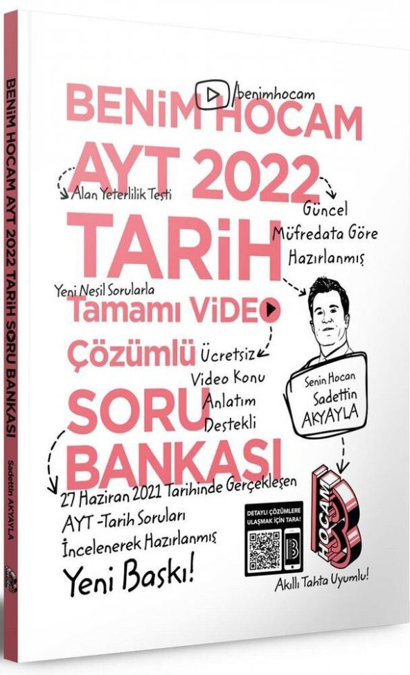 2022 AYT Tarih Tamamı Video Çözümlü Soru Bankası Benim Hocam Yayınları