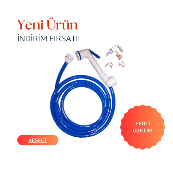 Plasyay Düz Hortum Tekne Karavan Yat Yıkama Hortumu Şattaf (Bide ) Başlıklı Tetikli Setler - 2