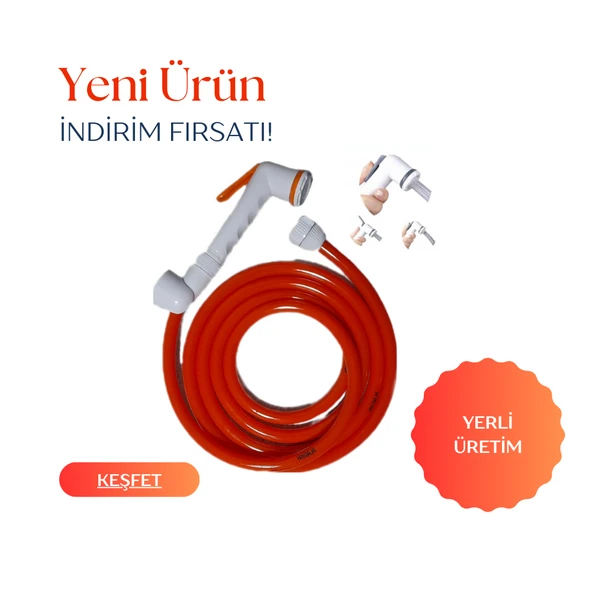 Plasyay Düz Hortum Tekne Karavan Yat Yıkama Hortumu Şattaf (Bide ) Başlıklı Tetikli Setler - 3