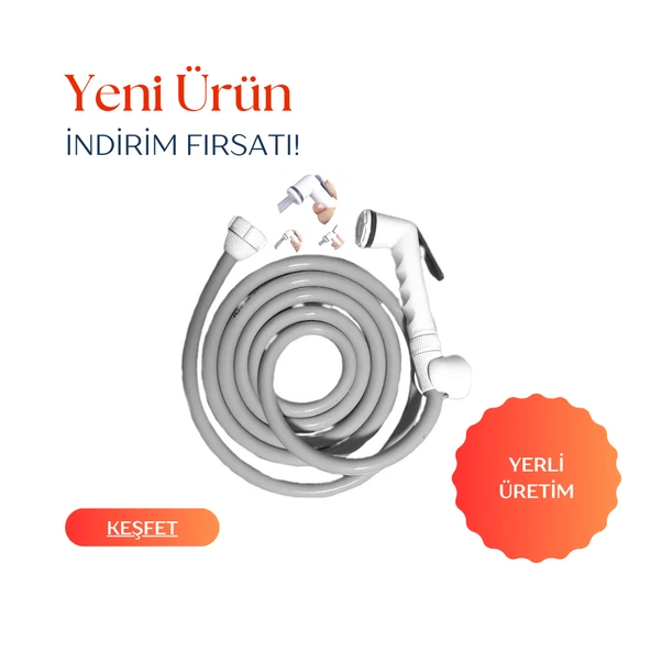 Plasyay Düz Hortum Tekne Karavan Yat Yıkama Hortumu Şattaf (Bide ) Başlıklı Tetikli Setler - 4