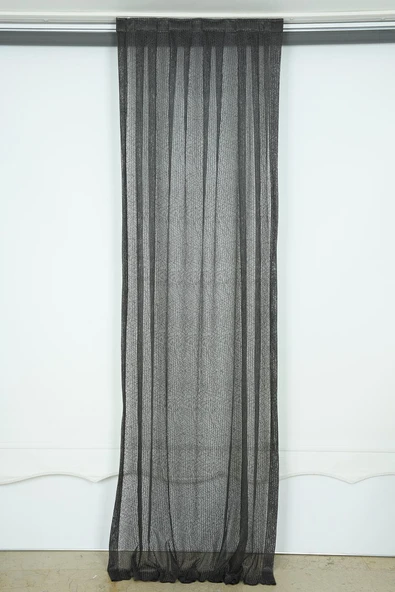 ÇİZGİLİ MODEL ANTRASİT RENK TEK KANAT Hazır dikilmiş Pileli Fon Perde 75*260 cm ürün görseli 1