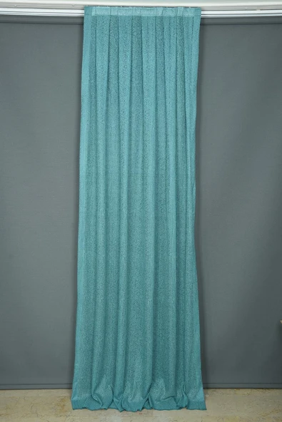 ÇİZGİLİ MODEL PETROL YEŞİLİ RENK TEK KANAT Hazır dikilmiş Pileli Fon Perde 75*260 cm ürün görseli