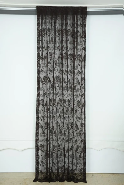 SARMAŞIK MODEL ACI KAHVE RENK TEK KANAT Pileli Fon Perde 75*260 cm ürün görseli 1