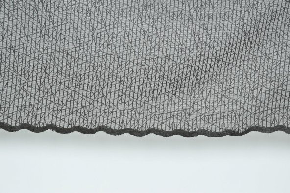 ÇİZGİLİ MODEL ANTRASİT RENK TEK KANAT Hazır dikilmiş Pileli Fon Perde 75*260 cm - 2