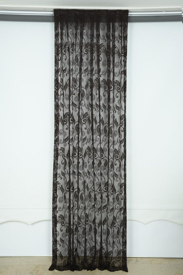 SARMAŞIK MODEL ACI KAHVE RENK TEK KANAT Pileli Fon Perde 75*260 cm