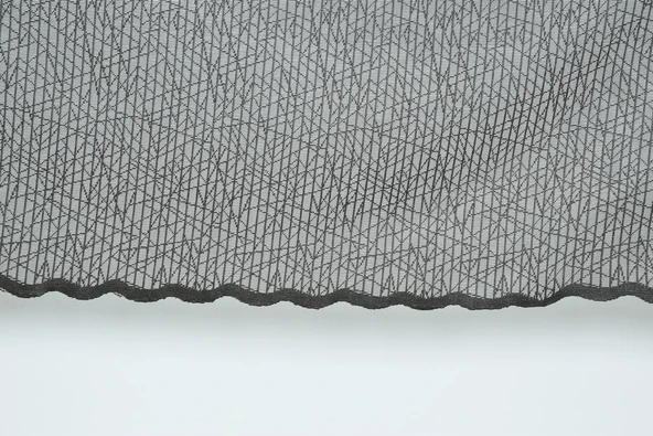 ÇİZGİLİ MODEL ANTRASİT RENK TEK KANAT Hazır dikilmiş Pileli Fon Perde 75*260 cm - Resim 2