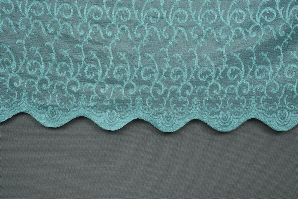 ŞAL MODEL PETROL YEŞİLİ RENK TEK KANAT Hazır dikilmiş Pileli Fon Perde 75*260 cm - Resim 2