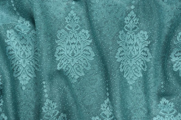 NOKTALI DAMAKS MODEL PETROL YEŞİLİ RENK TEK KANAT Pileli Fon Perde 75*260 cm - Resim 7